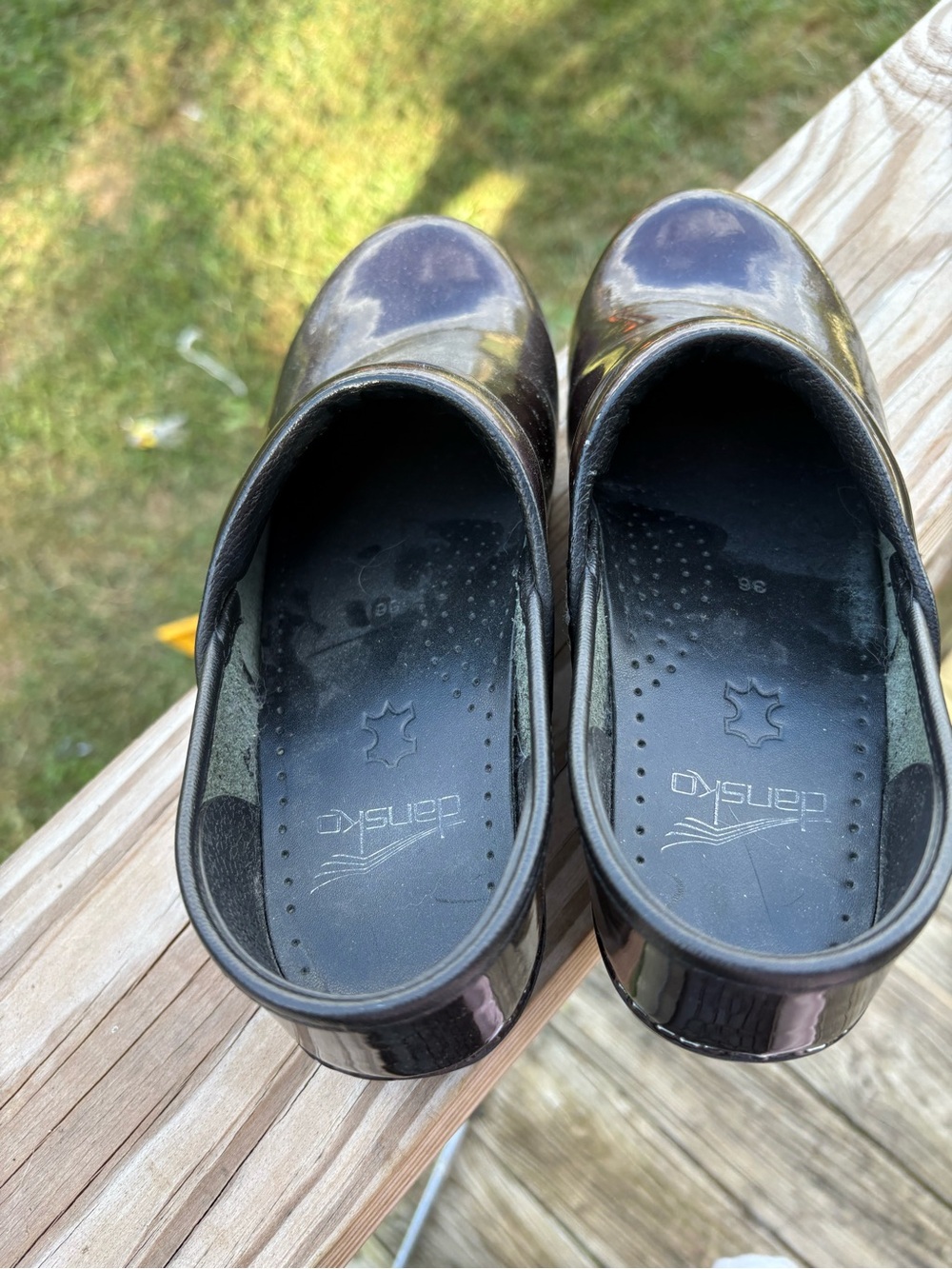 Dansko Glossy Burgundy Slip-On Clogs - Picture 4 of 5